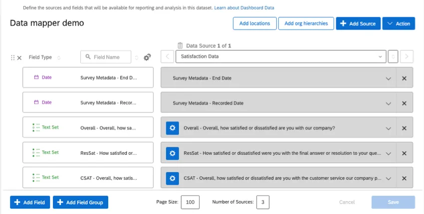 fonction de mappage des données