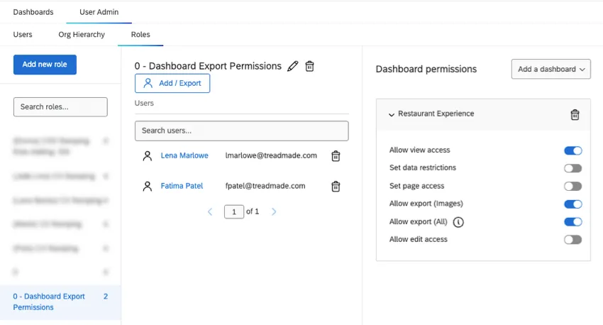 The roles tab, with all permissions expanded