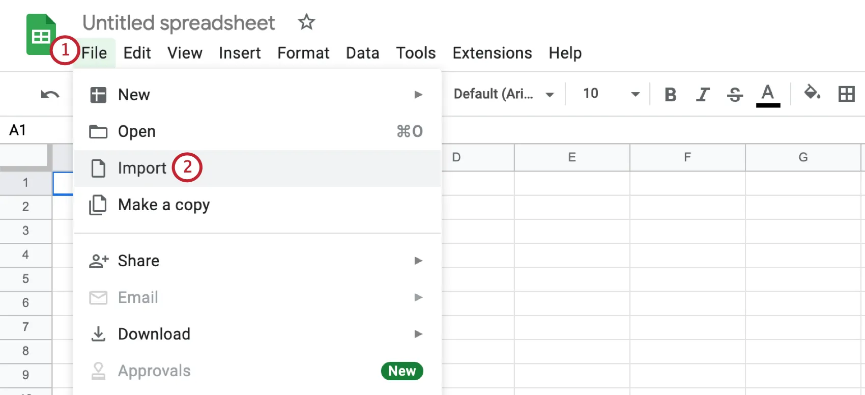 importing to google sheets