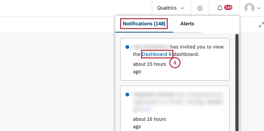 Notifica nella scheda Notifiche