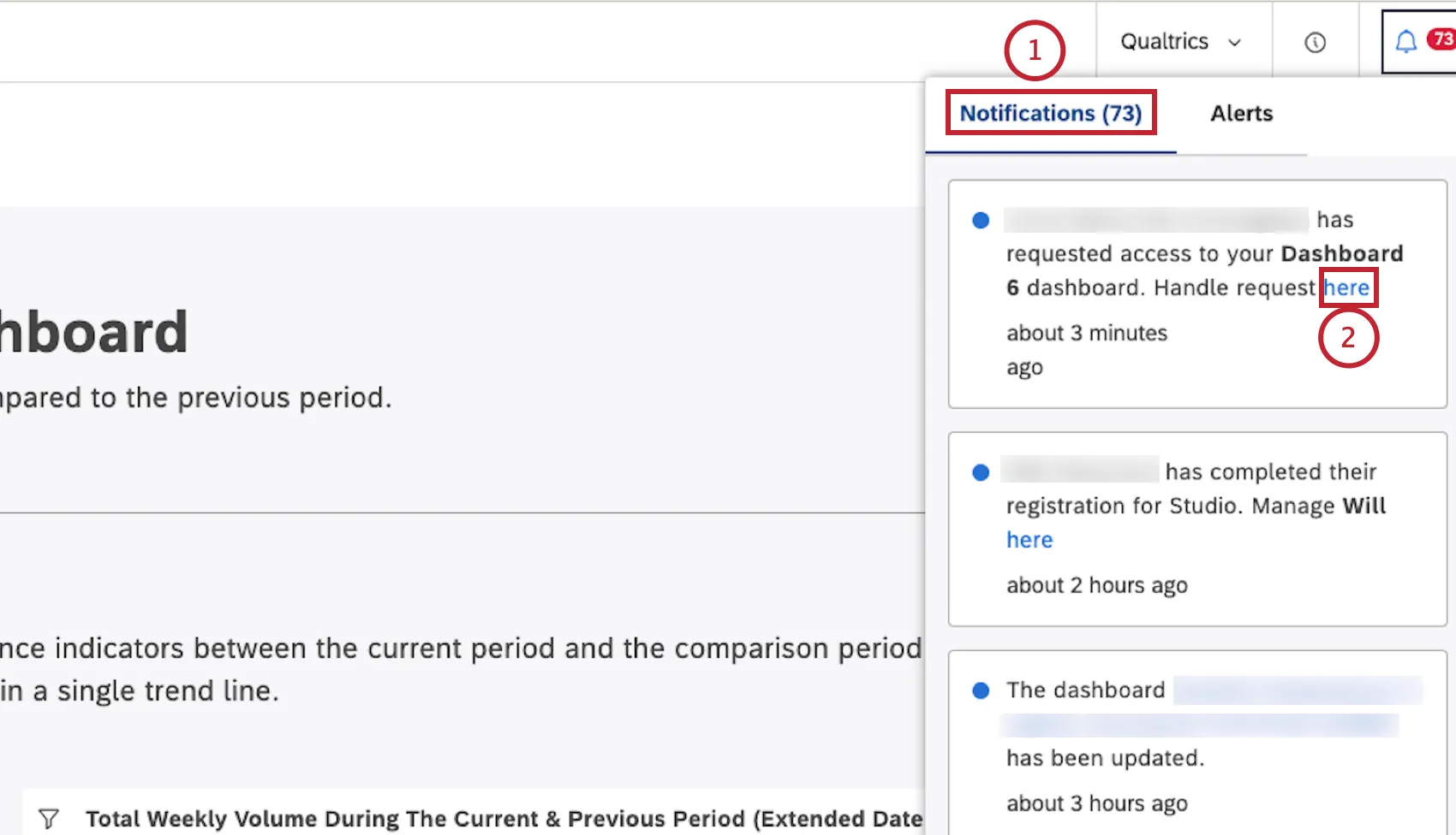 Notifica di richiesta di accessibilità