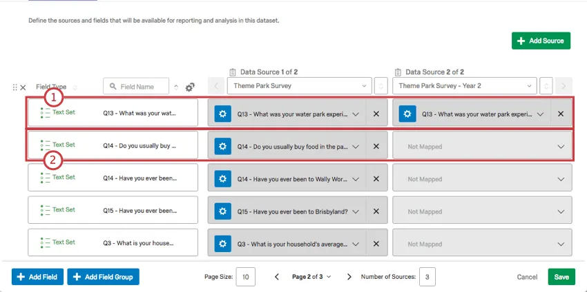 showing you a merged and a not merged row