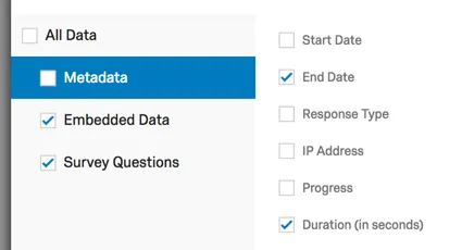 zoomed in image showing metadata deselected and most metadata then deselected, but a few specific ones selected