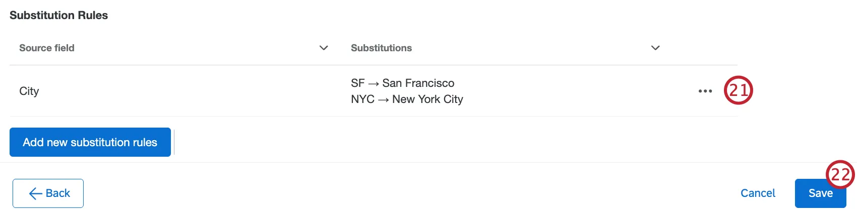 saving a substitution rule