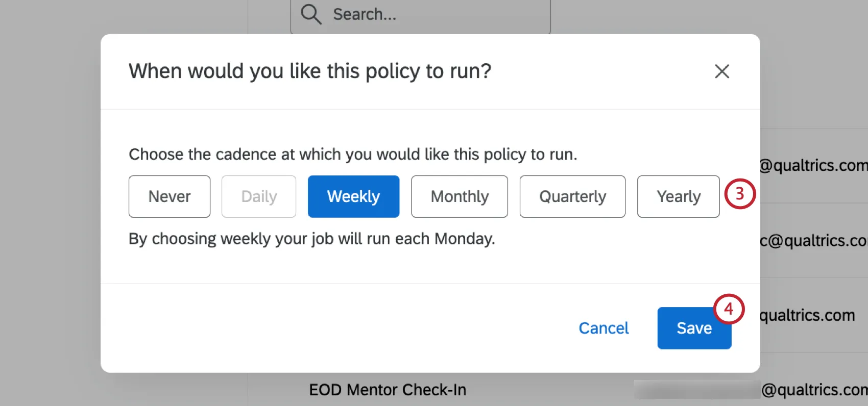 configuring the schedule for a deletion policy