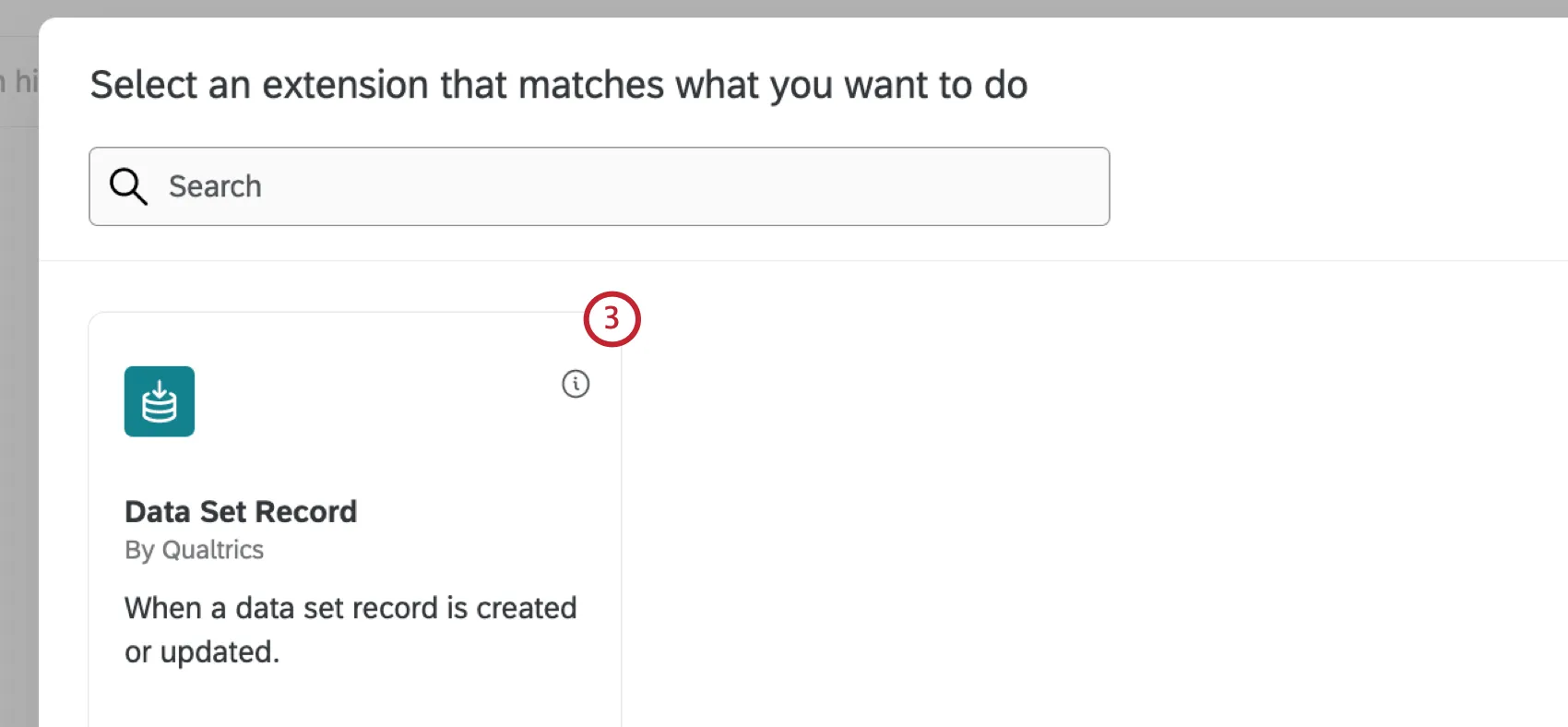 choosing the data set record event