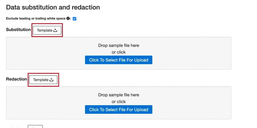 the template buttons
