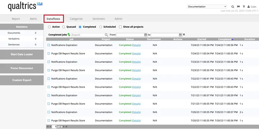 the dataflows tab in designer