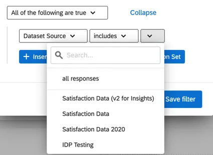 conditions for the dataset source field