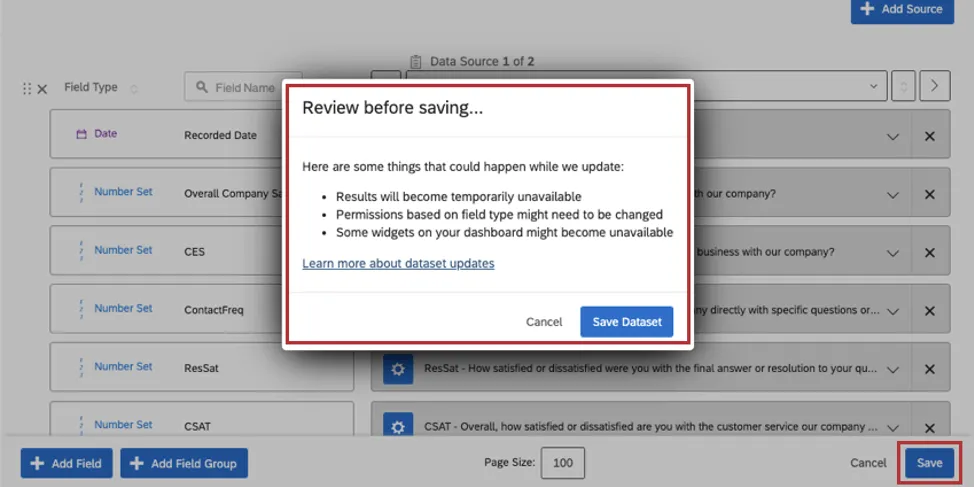 New window that opens after you save your changes using the button on the bottom-right of the mapper
