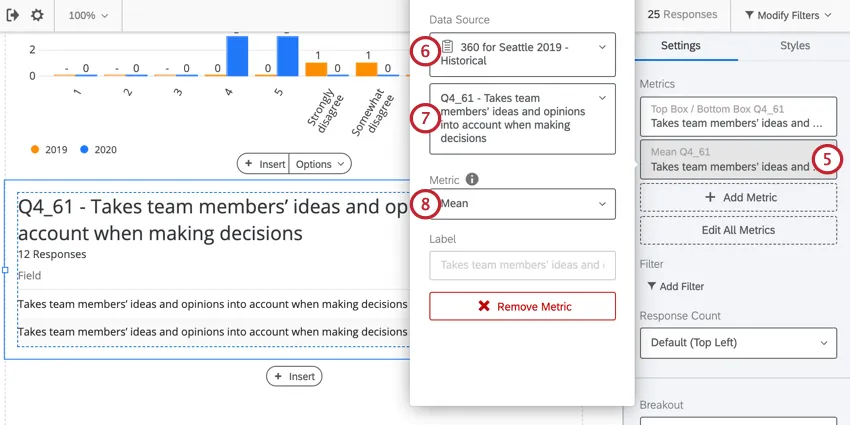 adicionar uma segunda métrica a uma visualização