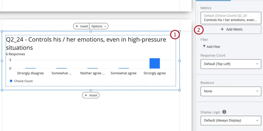 the add metric button