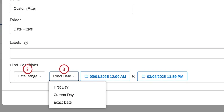 Creando un filtro de rango de fechas personalizado