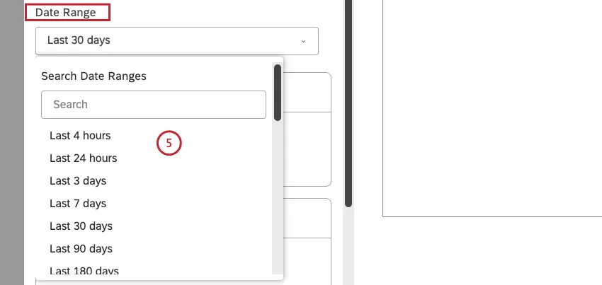 Wählen Sie einen Zeitraum für die Hauptberechnungen aus.