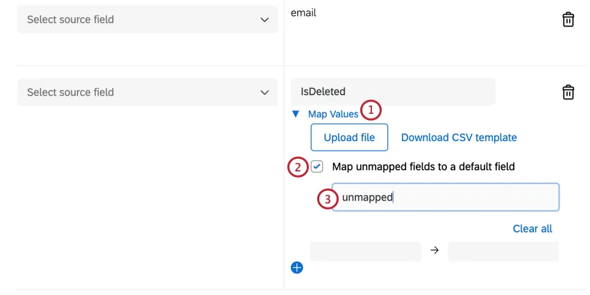 enabling the default option and entering a value