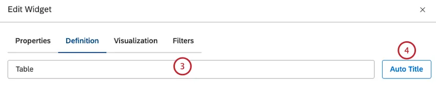 Enter a custom report title into the box. Alternatively, click Auto Title to keep the automatically generated report title.
