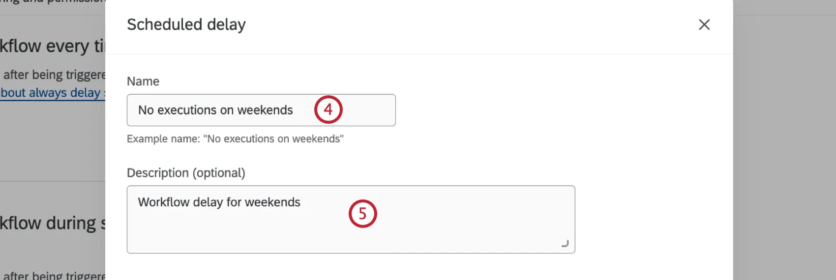 naming and describing the scheduled delay