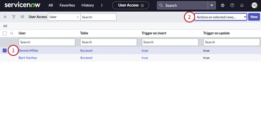 choosing users to remove access