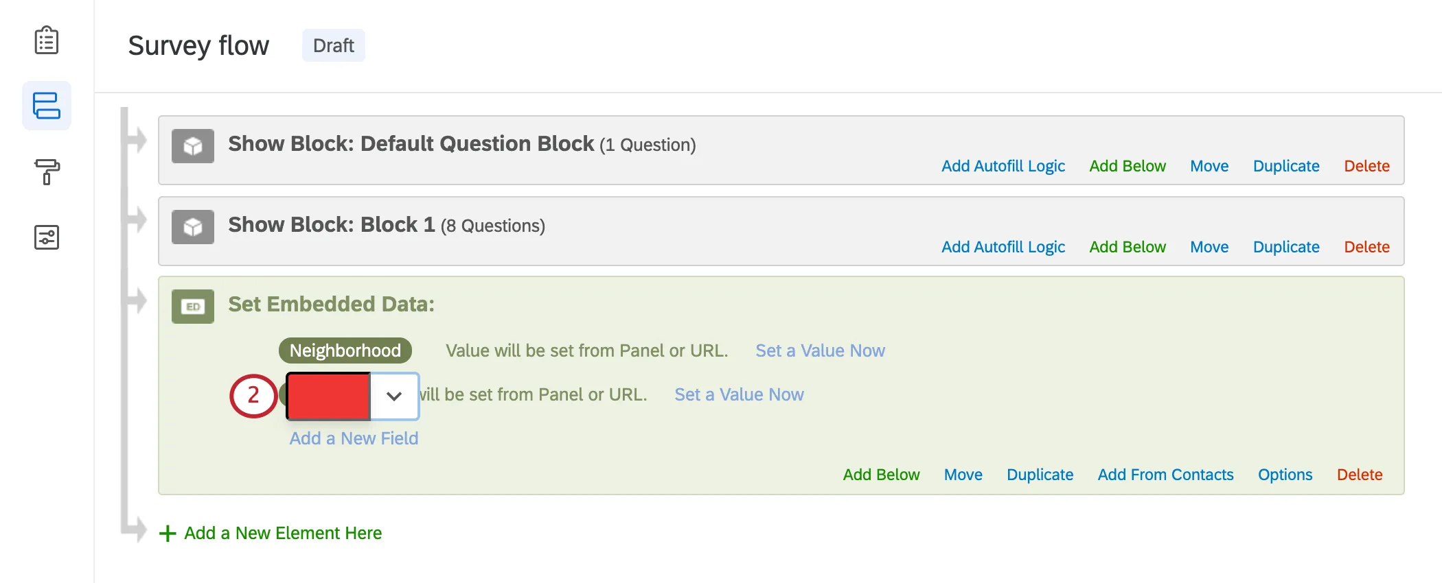 Le champ rouge est vide