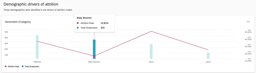 il widget SUDDIVISIONE DEMOGRAFICA per la suddivisione demografica dellattrito