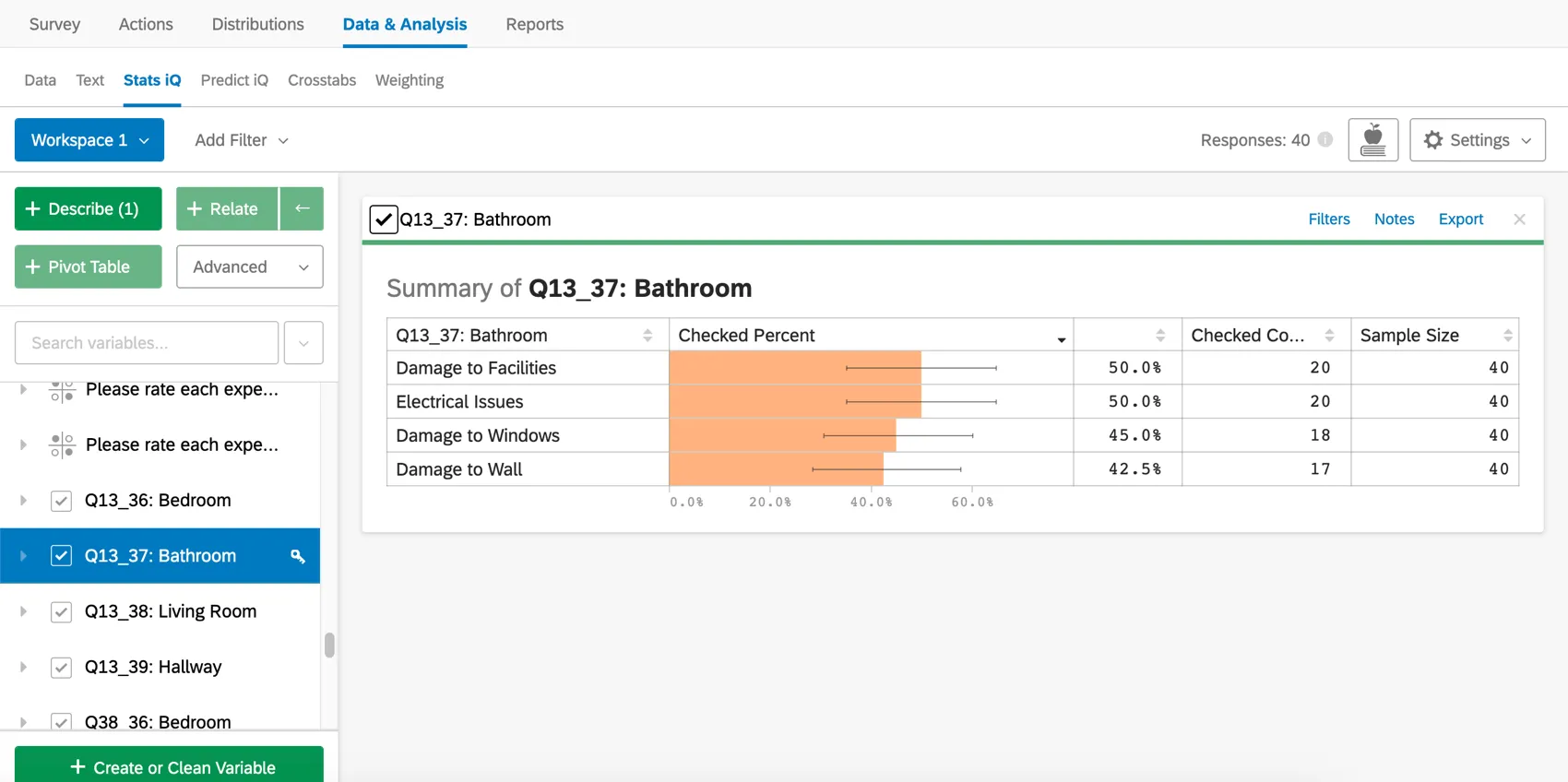 Card describing checkbox variable