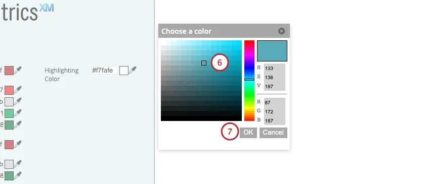 codice esadecimale: selezionatore di tavolozze di colori