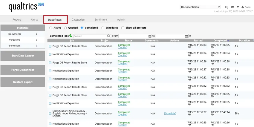 the dataflows tab in designer