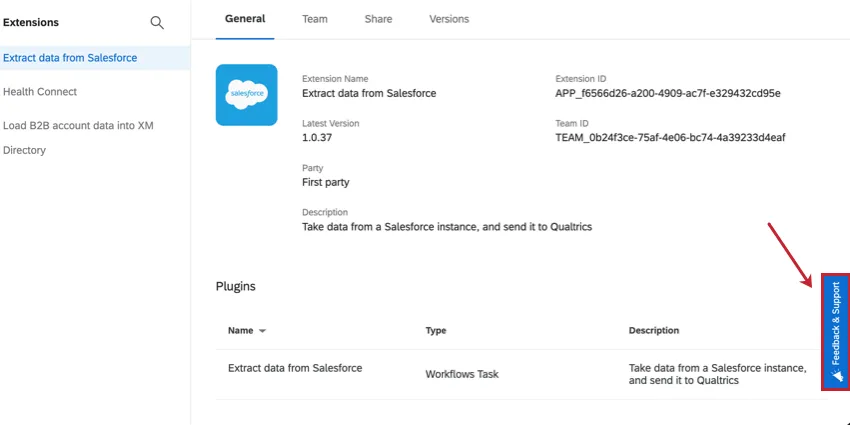 The feedback & support intercept on the righthand side of the developer portal