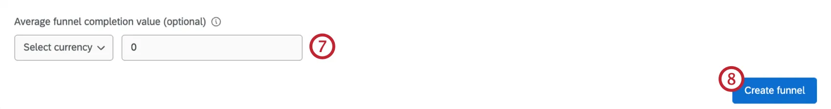 adicionar um valor de conclusão de funil