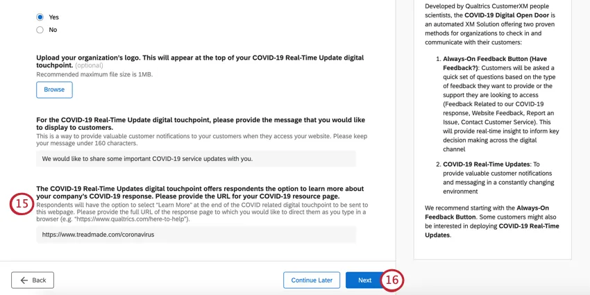 adicionar um link para uma página de recursos