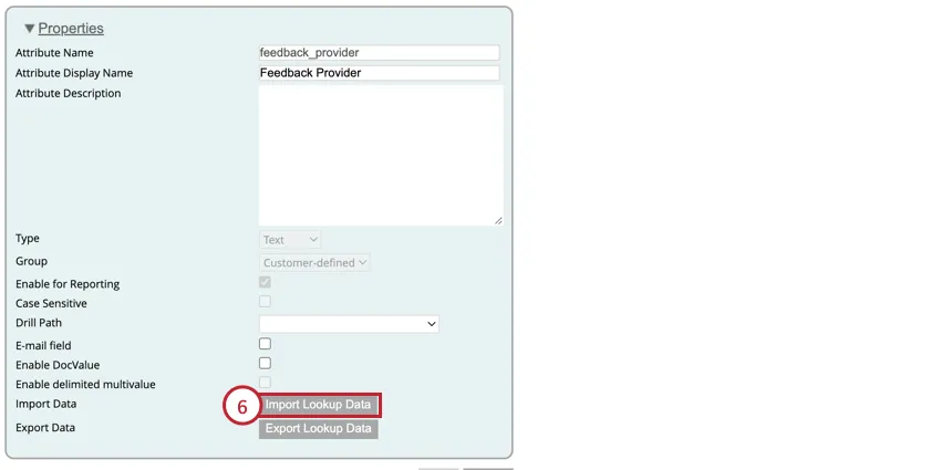 Klicken auf „Lookup-Daten importieren“