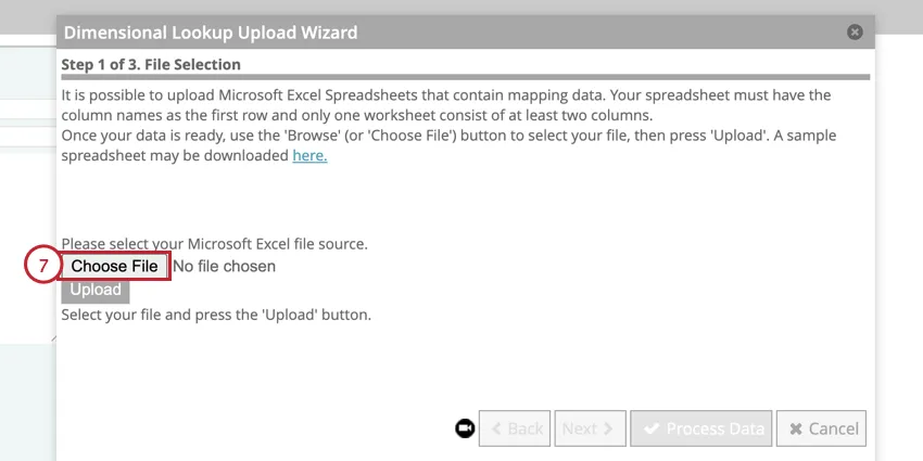 clicking choose file