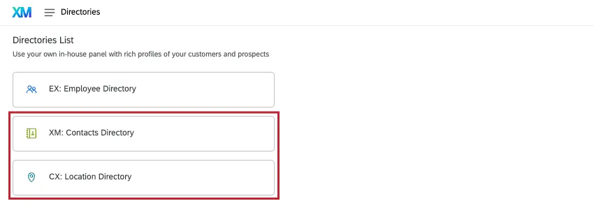 other options in the directory navigation