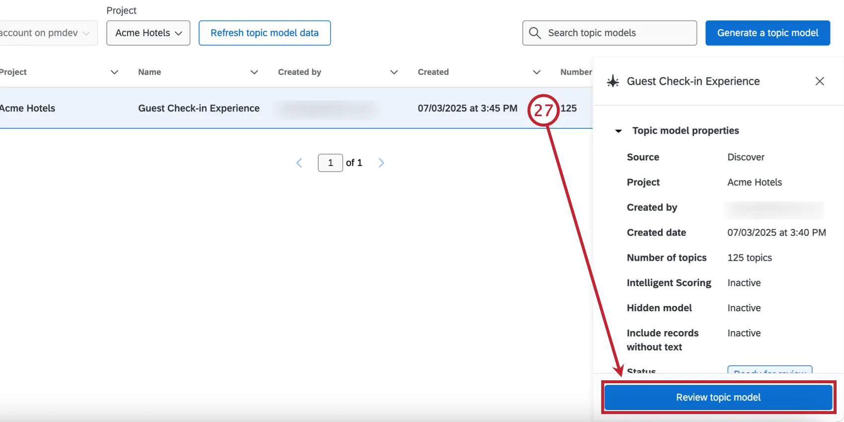 lévaluation du modèle une fois quil a été généré