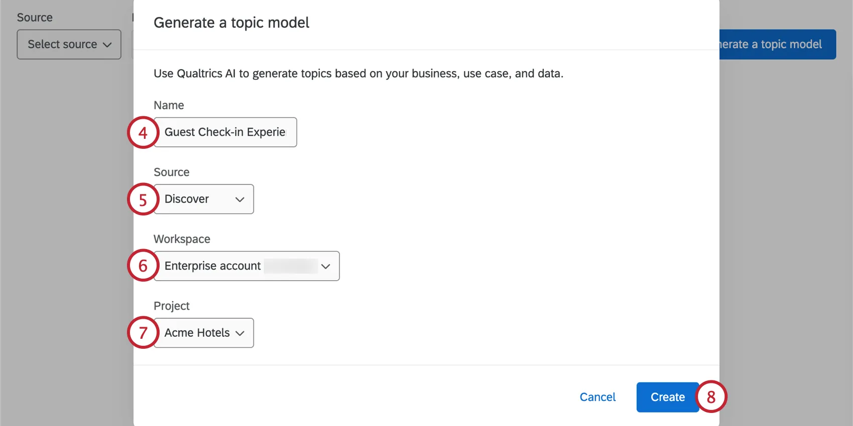 naming the model and choosing where to save it in discover