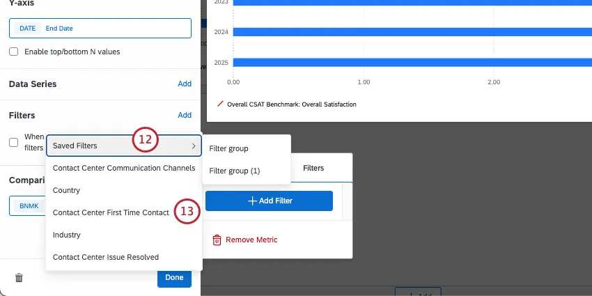 choosing saved filter groups