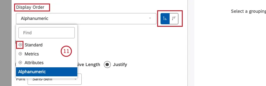 Selezionate 1 dei pareri disponibili dal menu Ordine di visualizzazione per ordinare le voci del vostro rapporto