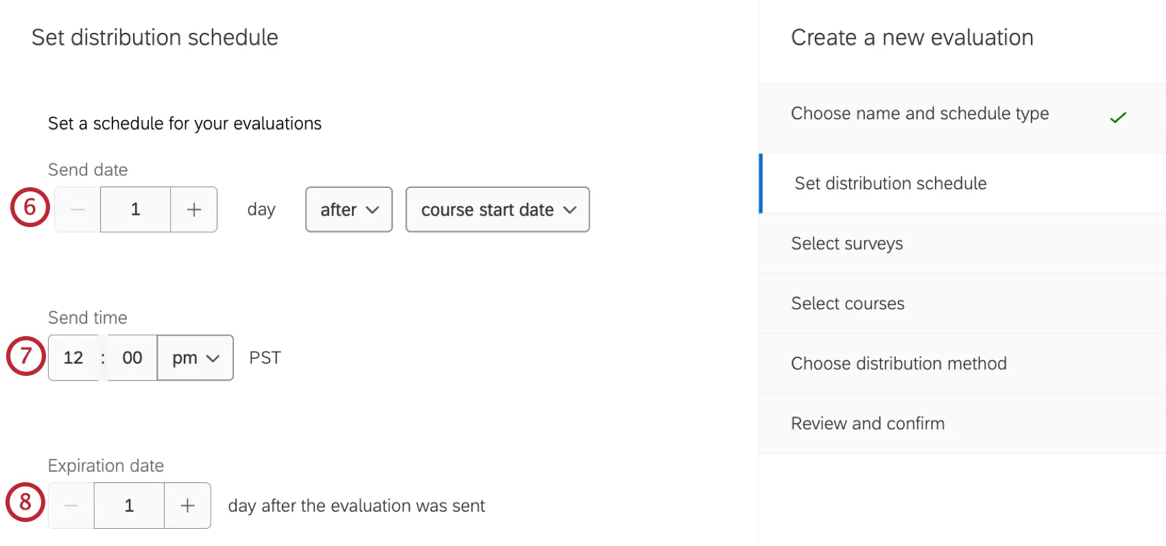 settings to set a schedule