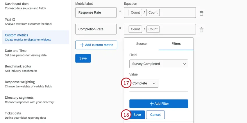 アンケート調査のフィルタリング完了