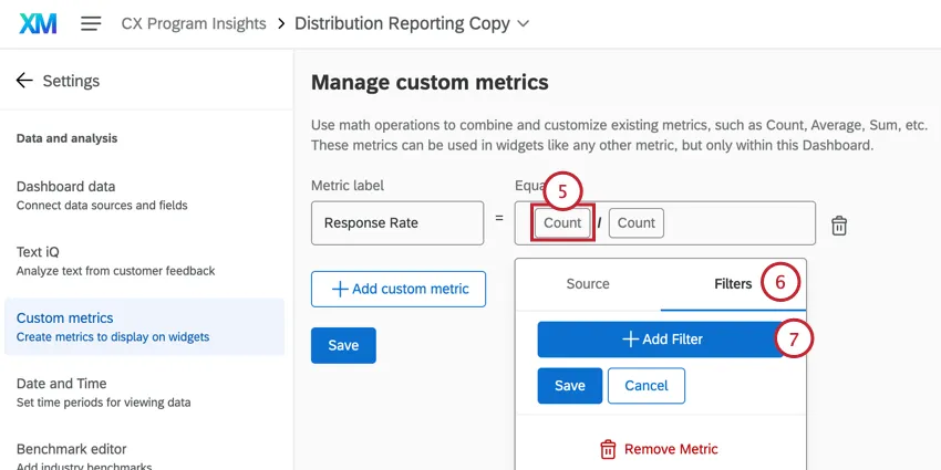 Filtrar el numerador
