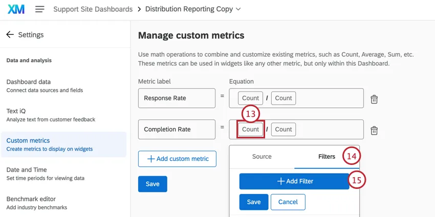 filtragem do numerador