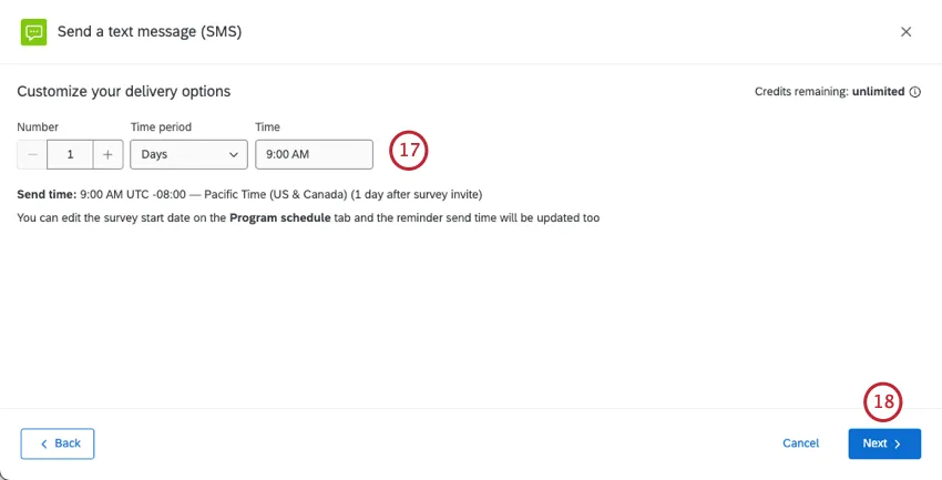 page qui dit "personnalisez vos options de livraison
