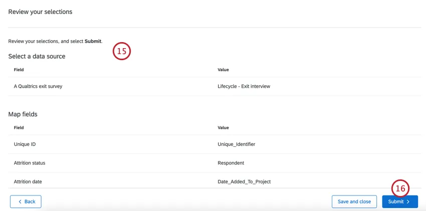 lexamen des sélections et la création du projet