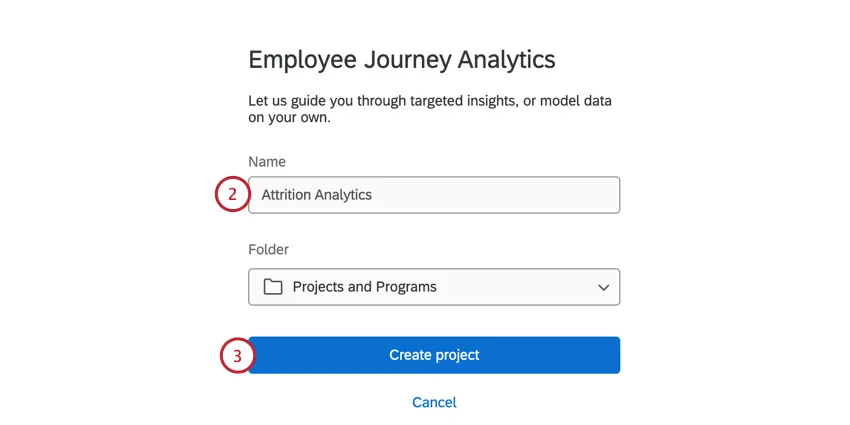 Benennung des Projekts und Sichern