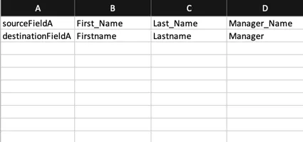 ajouter des correspondances de champs