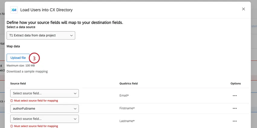 clicking upload file