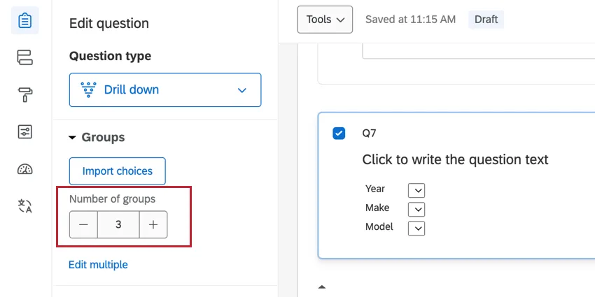 adjusting the number of groups