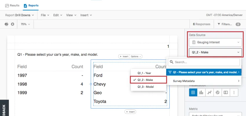 O mesmo em relatórios avançados