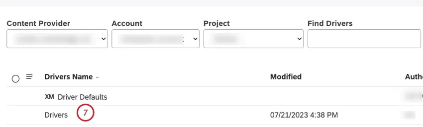 Click the actions menu next to the driver