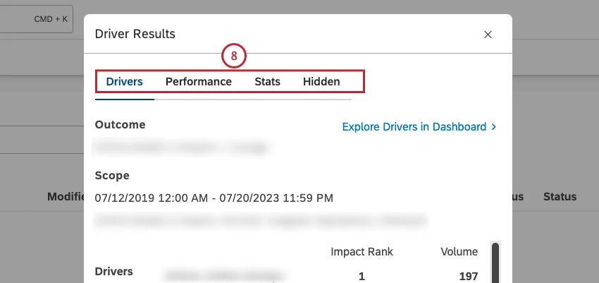 You can then use the Drivers, Performance, Stats and Hidden tabs in the Driver Results window to access the information you need.